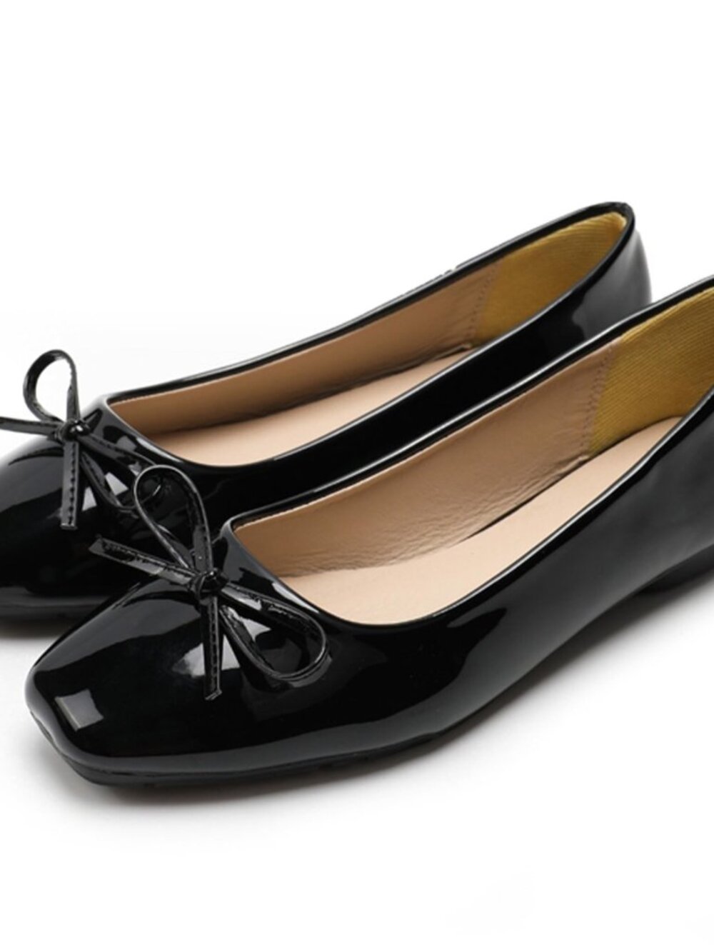 Women's Casual Foldable Ballet Flats Square Toe Ballerina Flats Shoes